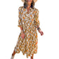 50% OFF💕Women's Long Sleeve V Neck Bohemian Midi Dress