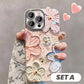 🔥50 % DE DESCUENTO POR TIEMPO LIMITADO🔥Bonito juego de fundas para teléfono con flores pintadas al óleo para la serie iPhone