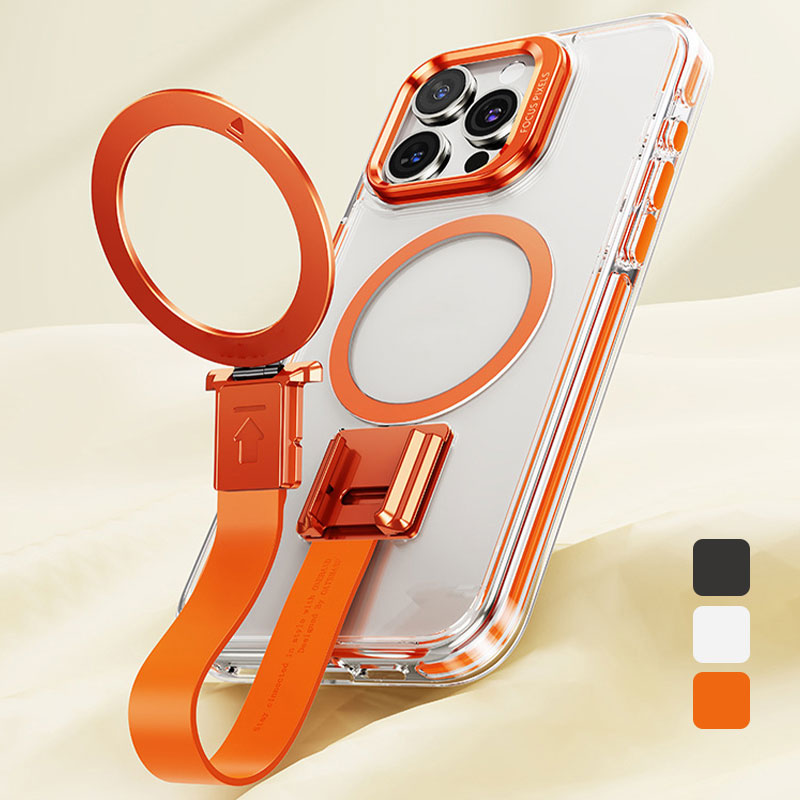 Magnetic Phone Case with Finger Strap & Stand