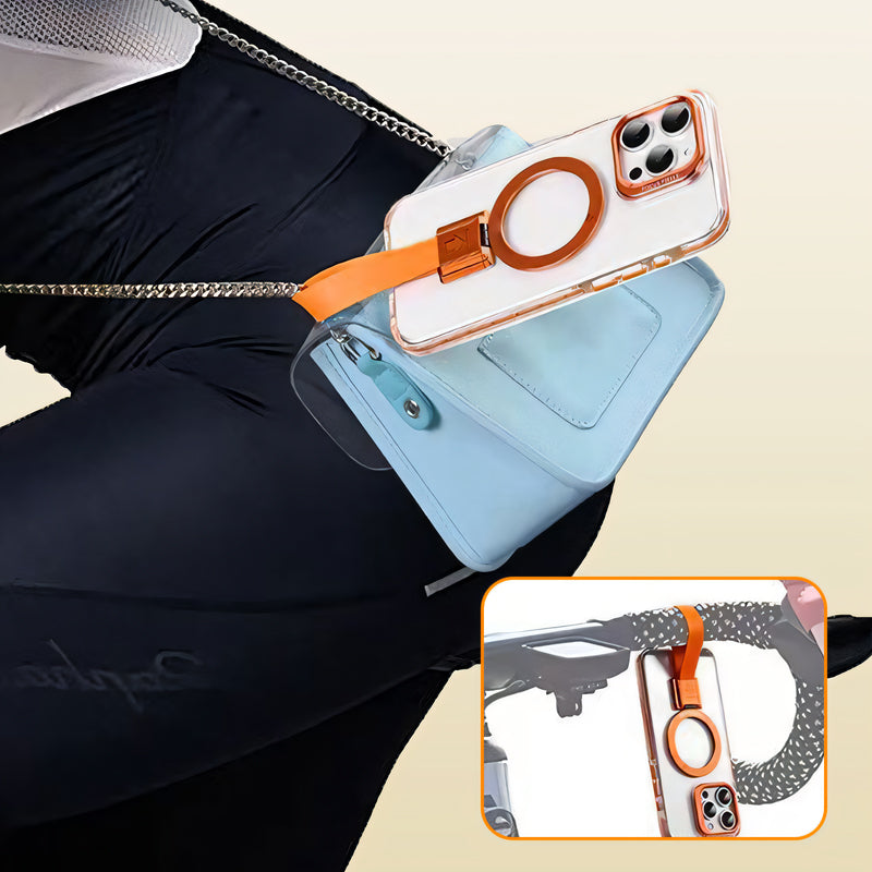 Magnetic Phone Case with Finger Strap & Stand