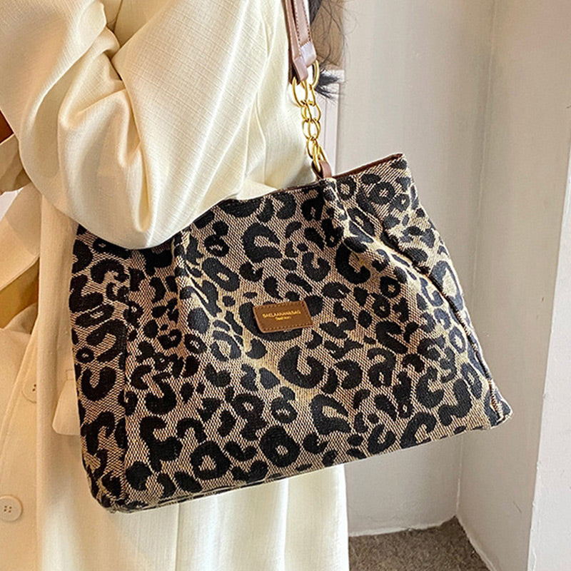 🔥Limited Time 50% OFF🔥Large Capacity Tote Bag with Leopard Print