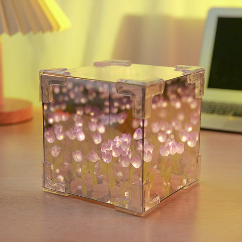 🎅Early Xmas Sales🎄Magic Cube DIY Tulip Mirror Light