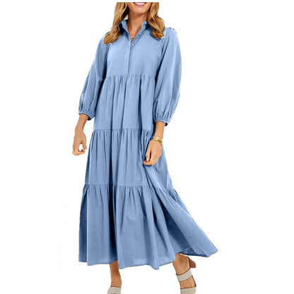 🔥Limited Time 50% OFF🔥Women's Plus Size Casual Lapel Long Dress