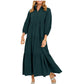 🔥50 % DE DESCUENTO POR TIEMPO LIMITADO🔥Vestido largo informal con solapa en tallas grandes para mujer