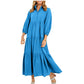 🔥50 % DE DESCUENTO POR TIEMPO LIMITADO🔥Vestido largo informal con solapa en tallas grandes para mujer