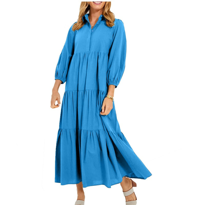 🔥Limited Time 50% OFF🔥Women's Plus Size Casual Lapel Long Dress