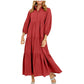 🔥50 % DE DESCUENTO POR TIEMPO LIMITADO🔥Vestido largo informal con solapa en tallas grandes para mujer