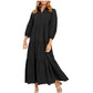 🔥50 % DE DESCUENTO POR TIEMPO LIMITADO🔥Vestido largo informal con solapa en tallas grandes para mujer