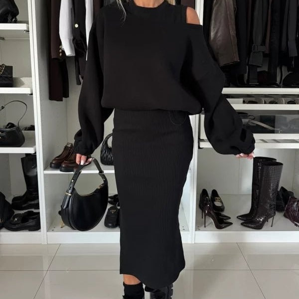 🔥🖤Early Black Friday Sale:50% OFF🎁🎉  Women's Sweatshirt & Sleeveless Dress 2-Piece Set