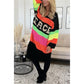 🔥🖤Early Black Friday Sale:50% OFF🔥Color Block V-Neck Letter Print Sweater Dress