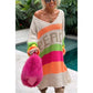 🔥🖤Early Black Friday Sale:50% OFF🔥Color Block V-Neck Letter Print Sweater Dress