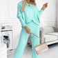 💕Women's Solid Color Drop Shoulder Pullover and Loose Pants Set