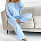 💕Women's Solid Color Drop Shoulder Pullover and Loose Pants Set