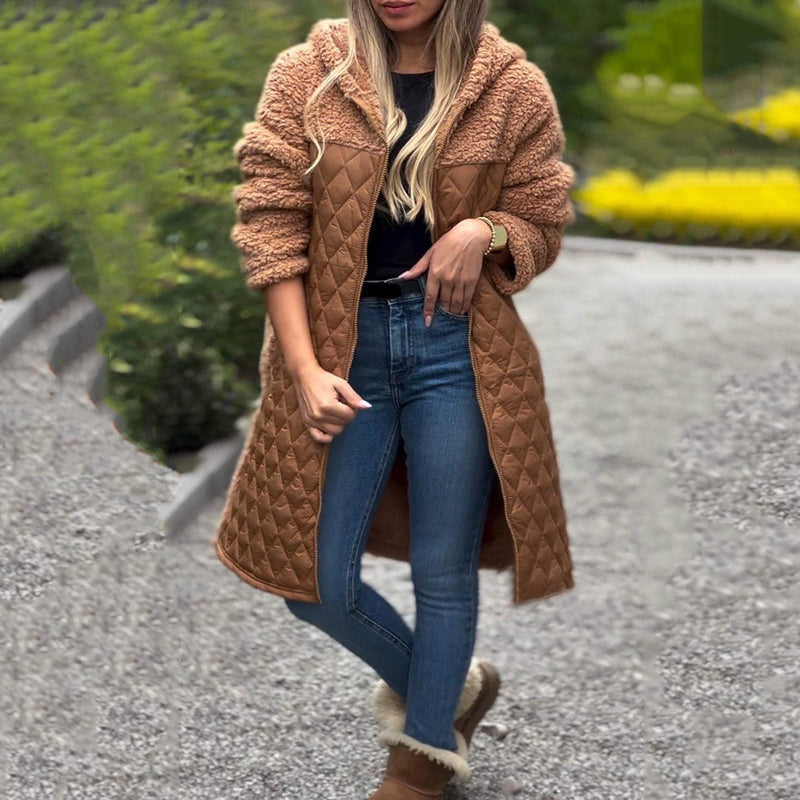 🔥🖤Early Black Friday Sale50 OFF🔥Women's Cozy Quilted Sherpa Coat wit