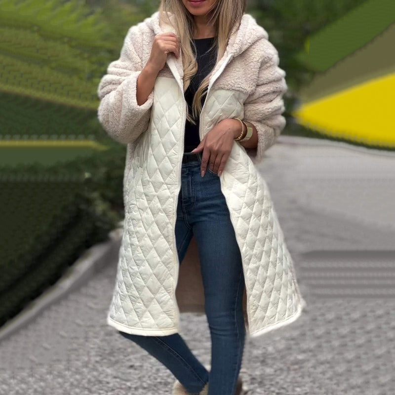 🔥🖤Early Black Friday Sale50 OFF🔥Women's Cozy Quilted Sherpa Coat wit