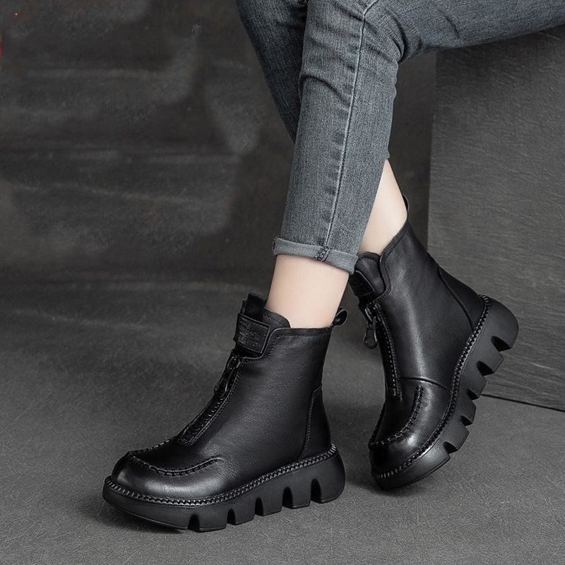 🔥Limited Time 50% OFF🔥Women's Retro PU Leather Warm Short Boots