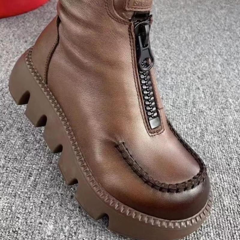 🔥Limited Time 50% OFF🔥Women's Retro PU Leather Warm Short Boots