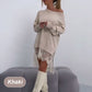 🔥🖤Black Friday Sale:50% OFF🔥Lace Trim Split Loose Fit Mid-Length Sweatshirt