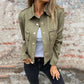 🔥Limited Time 50% OFF🔥Women's Faux Suede Button-Down Utility Jacket