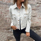🔥Limited Time 50% OFF🔥Women's Faux Suede Button-Down Utility Jacket