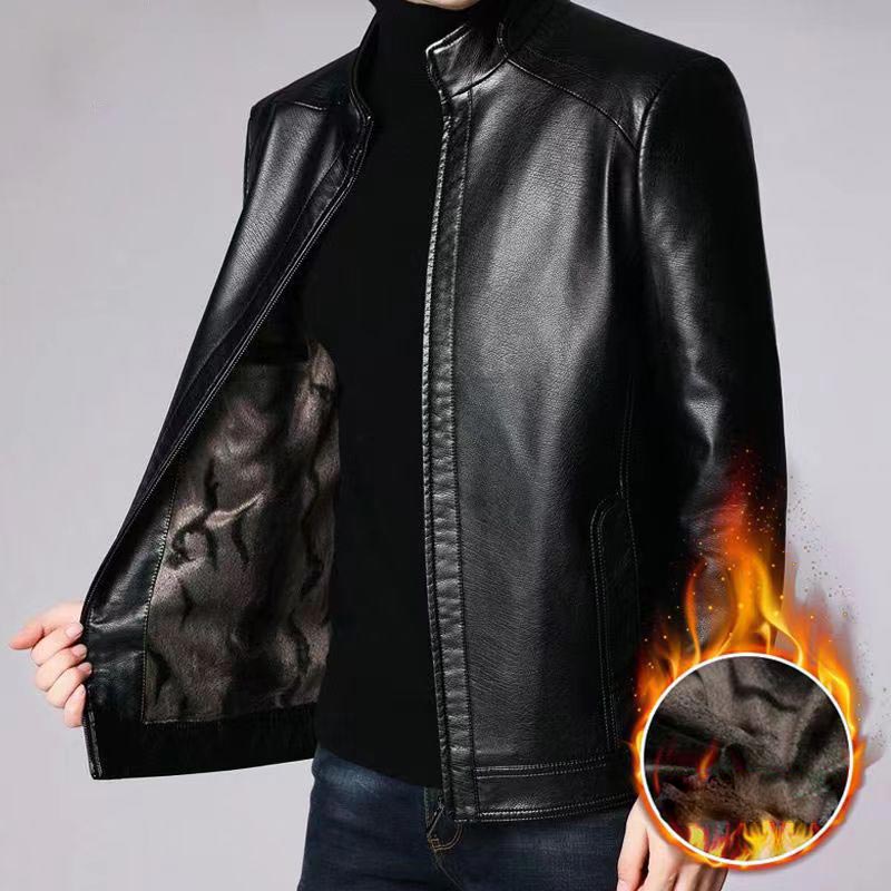 🔥Limited Time 50% Off 🔥Men’s Warm Plush Lining Leather Jacket Coat - Gift for Him!