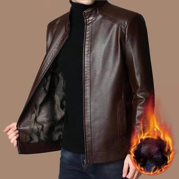 🔥Limited Time 50% Off 🔥Men’s Warm Plush Lining Leather Jacket Coat - Gift for Him!