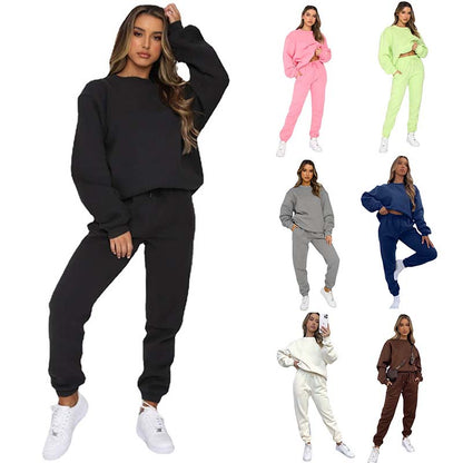 🔥Limited Time 50% OFF🔥Women's Cozy Solid Color 2-Piece Set（top + trousers）