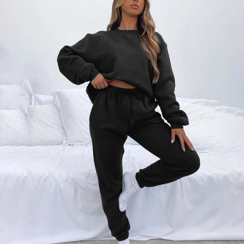 🔥Limited Time 50% OFF🔥Women's Cozy Solid Color 2-Piece Set（top + trousers）