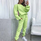 🔥50 % DE DESCUENTO por tiempo limitado🔥Conjunto de 2 piezas de color liso acogedor para mujer (top + pantalón)