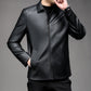 🔥50 % DE DESCUENTO POR TIEMPO LIMITADO🔥Chaqueta informal de cuero PU con solapa para hombre