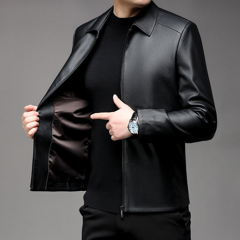 🔥Limited Time 50% OFF🔥Men's Casual Business Lapel PU Leather Jacket