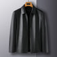 🔥50 % DE DESCUENTO POR TIEMPO LIMITADO🔥Chaqueta informal de cuero PU con solapa para hombre