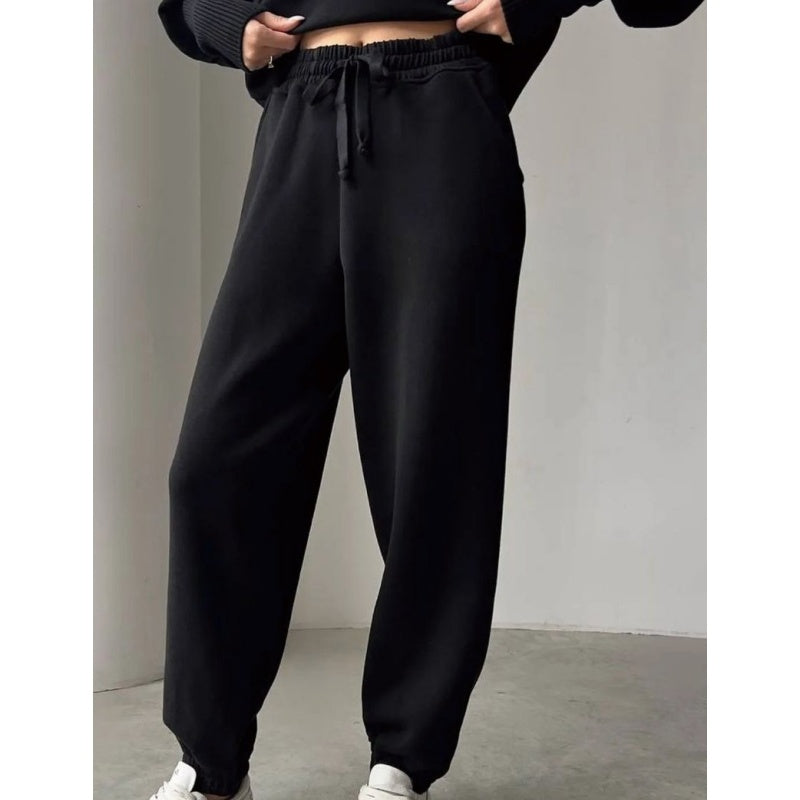 🔥🖤Black Friday Sale:50% OFF🔥Women's Casual Sporty 2-Piece Set - Half-Zipper Lapel Top & Matching Jogger