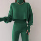 🔥Early Black Friday Sale:50% OFF🔥Women's Long-sleeve High Neck Crop Top and Pants Set