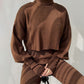 🔥Early Black Friday Sale:50% OFF🔥Women's Long-sleeve High Neck Crop Top and Pants Set