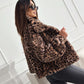 🔥Oferta anticipada de Black Friday: 50 % de descuento🔥Abrigo corto mullido para mujer con estampado de leopardo 
