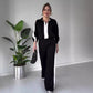 🔥Por tiempo limitado 50 % de descuento🔥Conjunto de 2 piezas de blusa y pantalón con solapa y cremallera para mujer