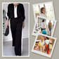 🔥Por tiempo limitado 50 % de descuento🔥Conjunto de 2 piezas de blusa y pantalón con solapa y cremallera para mujer