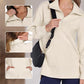 🔥Por tiempo limitado 50 % de descuento🔥Sudadera informal con media cremallera y solapa para mujer con dobladillo alto-bajo 