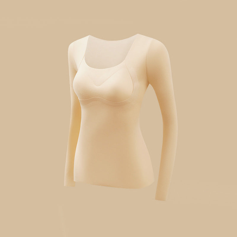 Women's Seamless Thermal Top with Built-In Bra