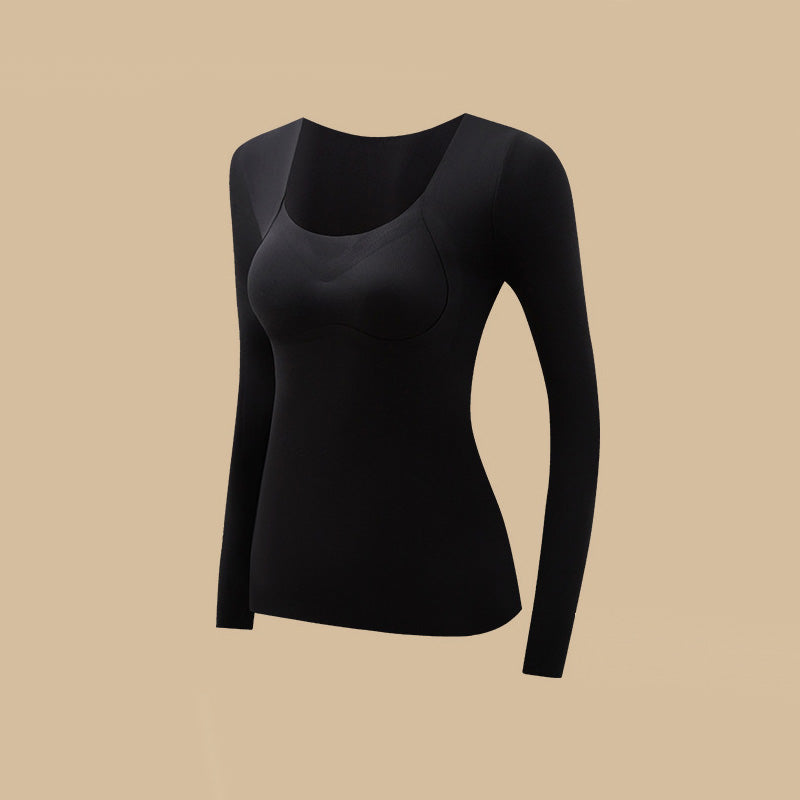 Women's Seamless Thermal Top with Built-In Bra