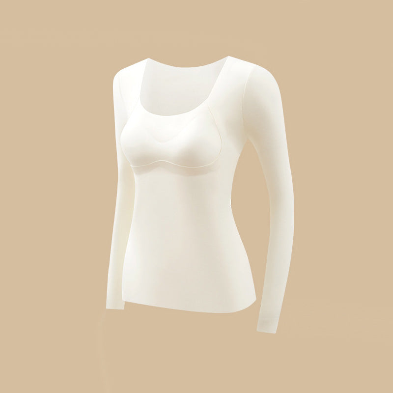 Women's Seamless Thermal Top with Built-In Bra