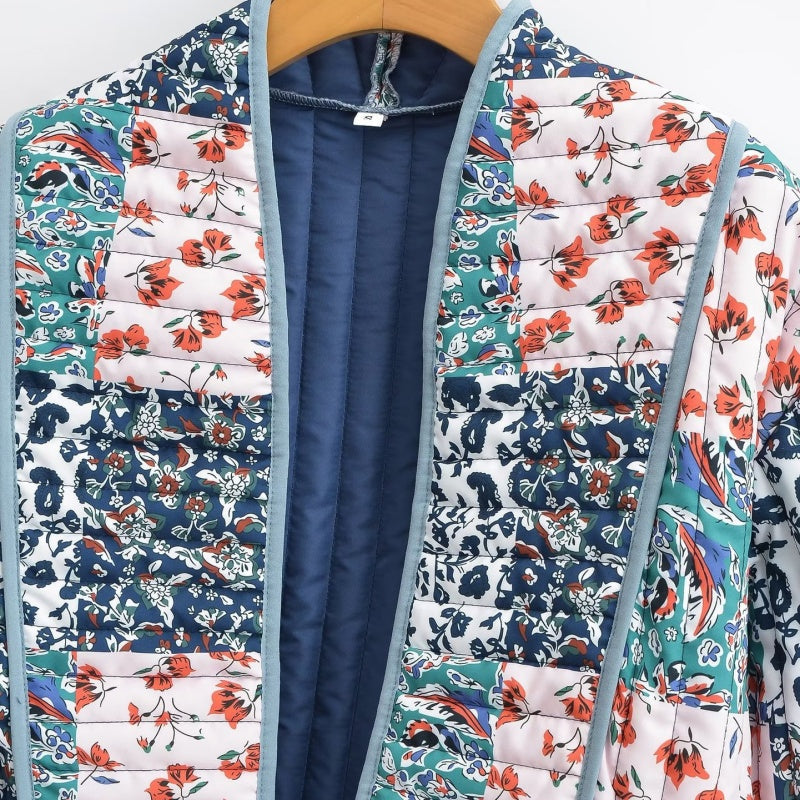 🔥🖤Black Friday Sale:50% OFF🔥Women's Trendy Casual Floral Print Quilted Jacket