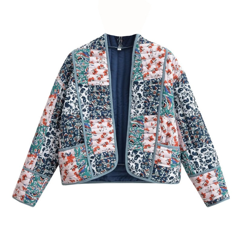 🔥🖤Black Friday Sale:50% OFF🔥Women's Trendy Casual Floral Print Quilted Jacket