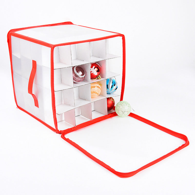 Christmas Ornament Storage Box with 64 Compartments with Interior Slats