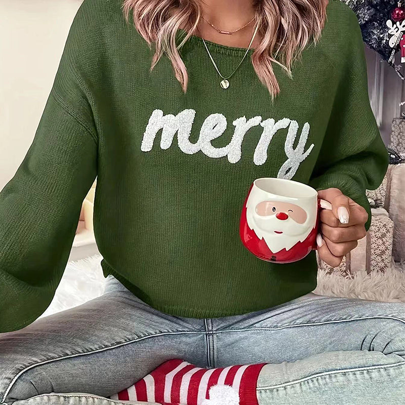 🎅Xmas Sales - 50% OFF🎄Women's Long Sleeve Round Neck Pullover Christmas Sweater