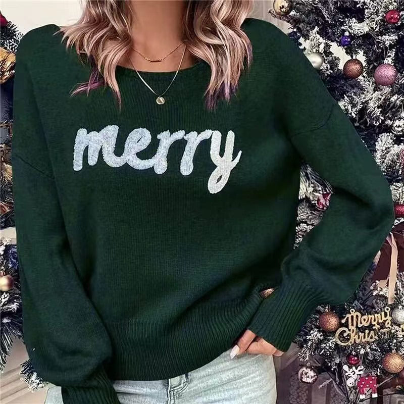 🎅Xmas Sales - 50% OFF🎄Women's Long Sleeve Round Neck Pullover Christmas Sweater