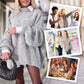 🎅Xmas Sales - 50% OFF🎄Casual Loose Solid Color Mockneck Soft Sweater