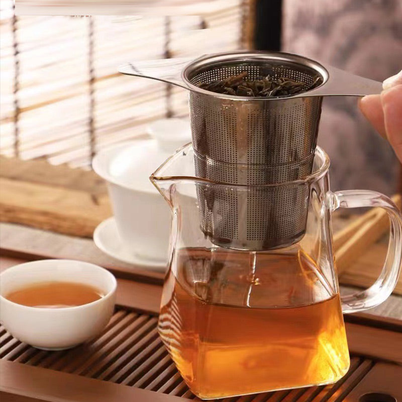 🎅Xmas Sales - 50% OFF🎄Stainless Steel Tea Filter with Double Handles & Lid