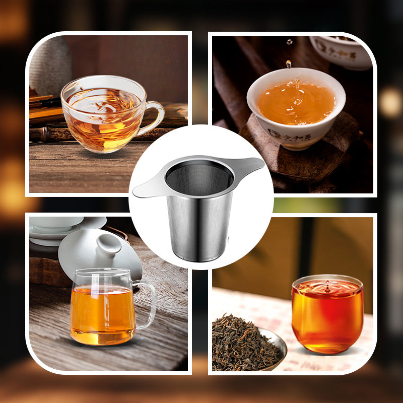 🎅Xmas Sales - 50% OFF🎄Stainless Steel Tea Filter with Double Handles & Lid